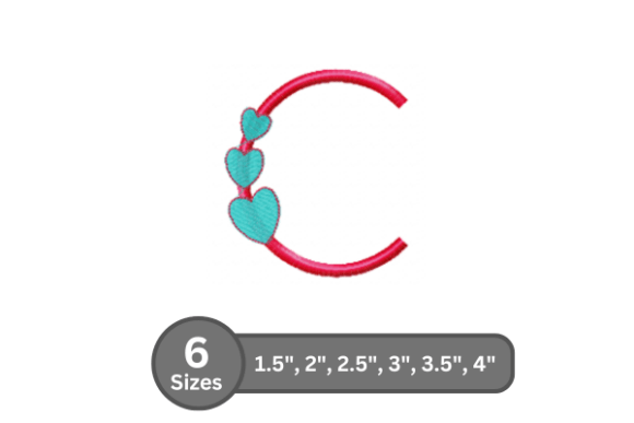 Candy Heart Alphabet- C: Perfect for Boutique Apparel