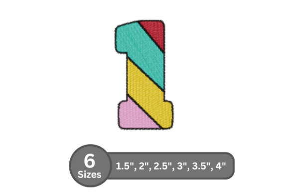 Candy Stripe Number -1: A Versatile Embroidery Font