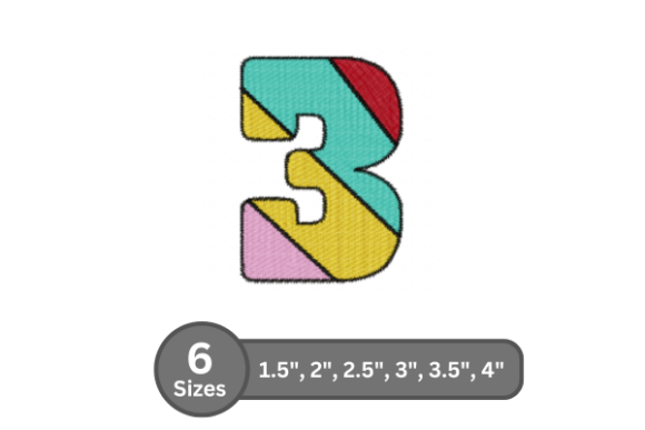 Candy Stripe Number -3: A Versatile Embroidery Font