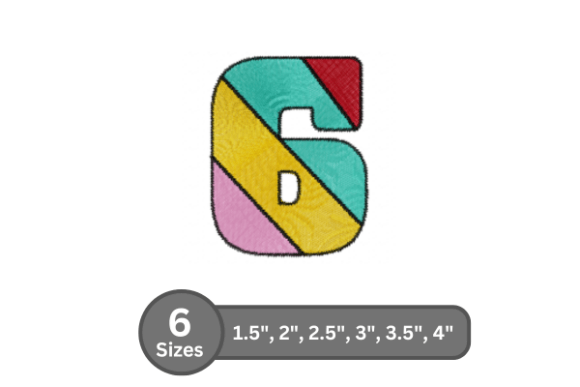 Candy Stripe Number -6: A Festive Embroidery Font