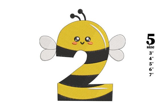 Charming Bee in the Shape of Number 2