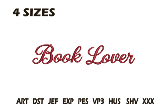 Charming Book Lover Script Embroidery