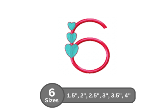 Charming Candy Heart Number -6 for Personalized Gifts