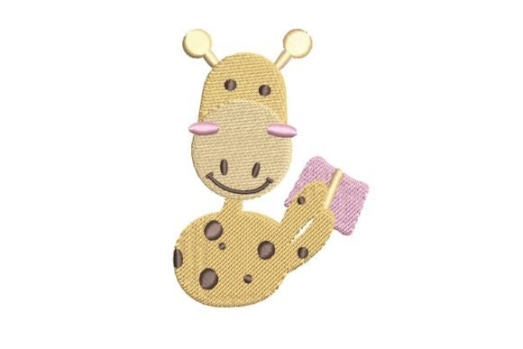 Reading Giraffe Delight: A Charming Embroidery Design