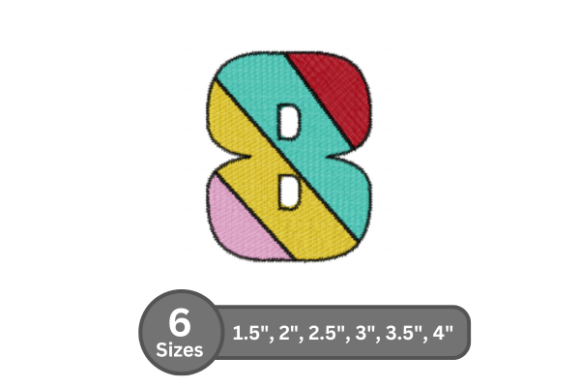 Review of Candy Stripe Number - 8 Embroidery Font