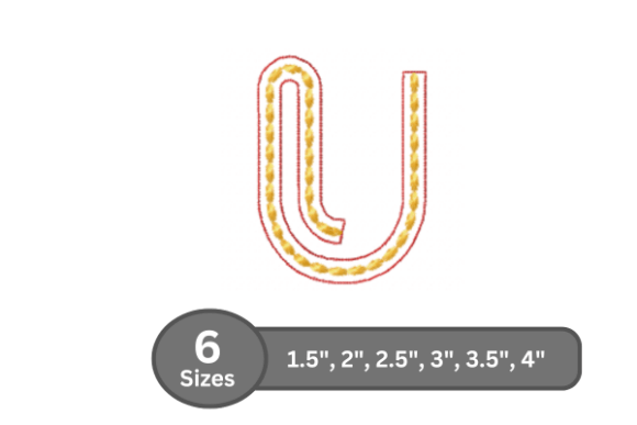 Rope Twist Alphabet - U: A Stylish Embroidery Font