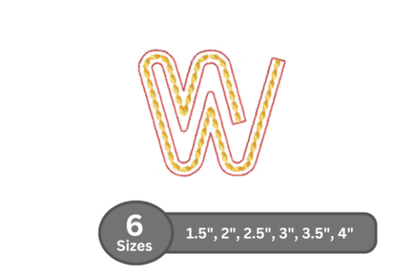 Rope Twist Alphabet - W: A Versatile Embroidery Font