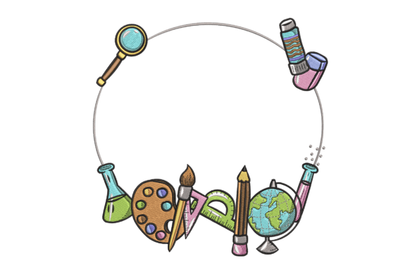 Science and Art Circle Frame: A Versatile Embroidery Design