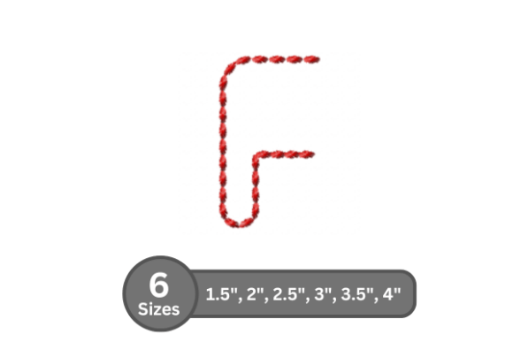 Soft Cord Alphabet -F: A Perfect Embroidery Font
