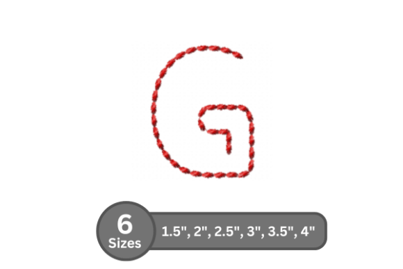 Soft Cord Alphabet -G: A Versatile Font for Holiday Embroidery