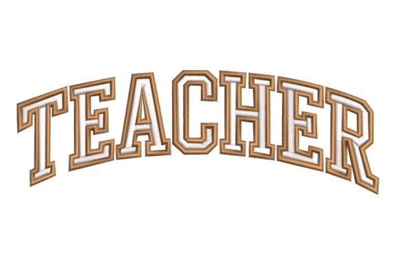 Teacher Varsity Block: A Charming Embroidery Design